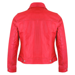 Women's Bold Red Leather Jacket