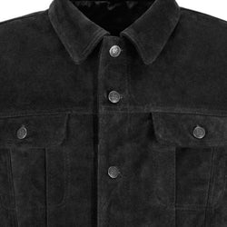 Black Suede Trucker Jacket Men