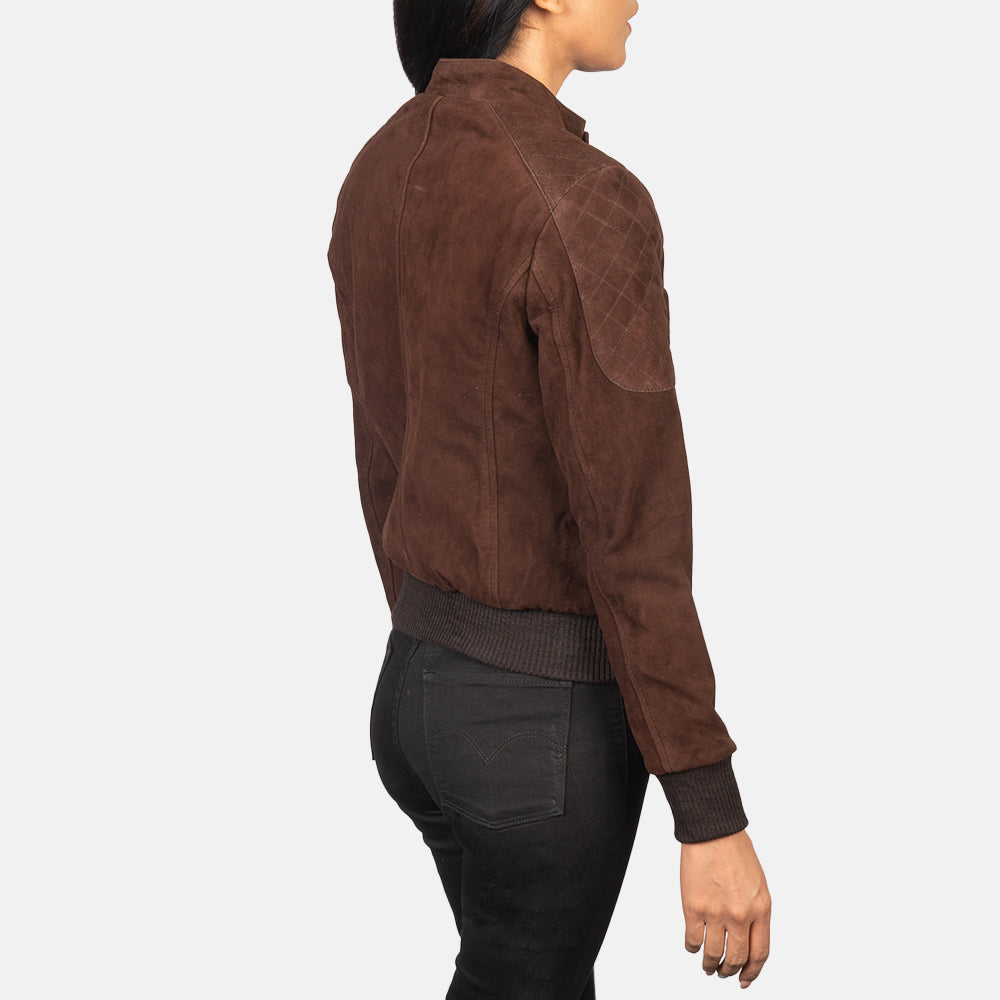 Brown Suede Leather Jacket for Women