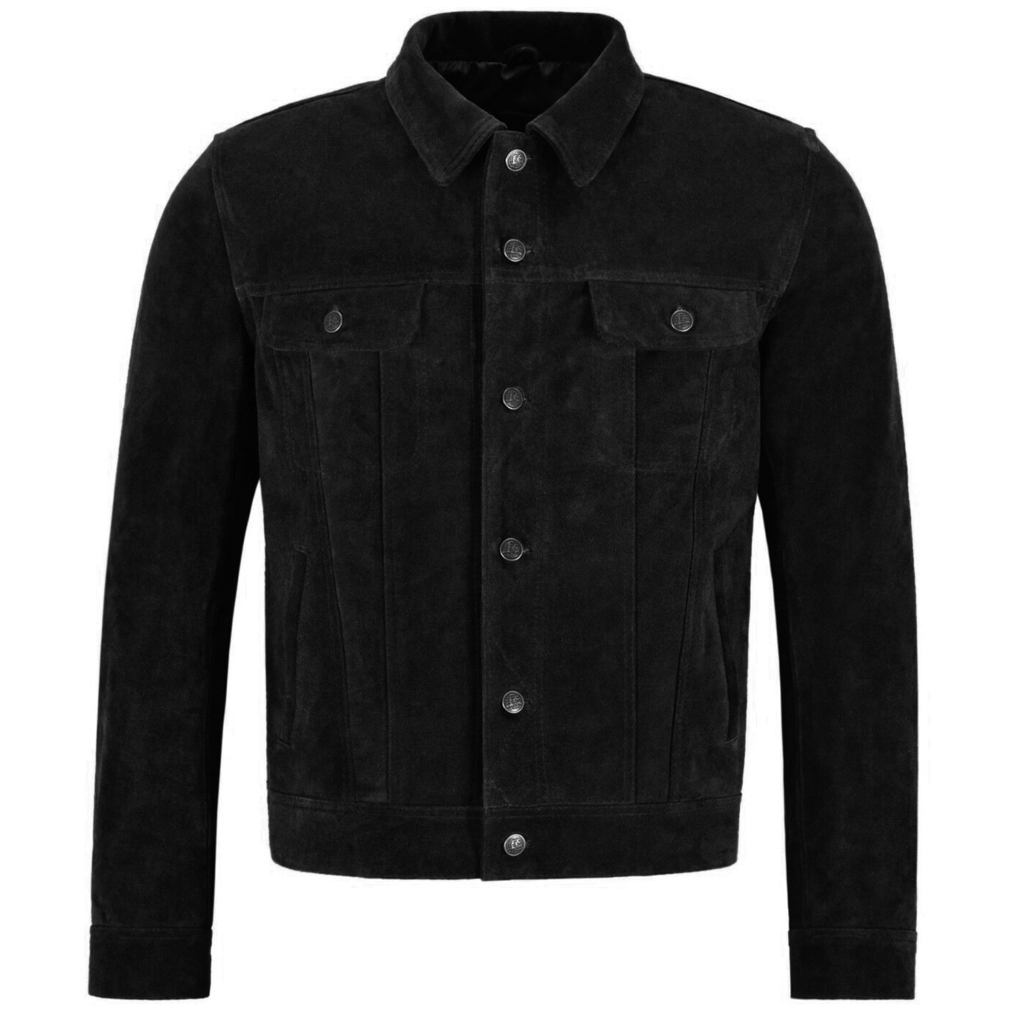 Black Suede Trucker Jacket Men