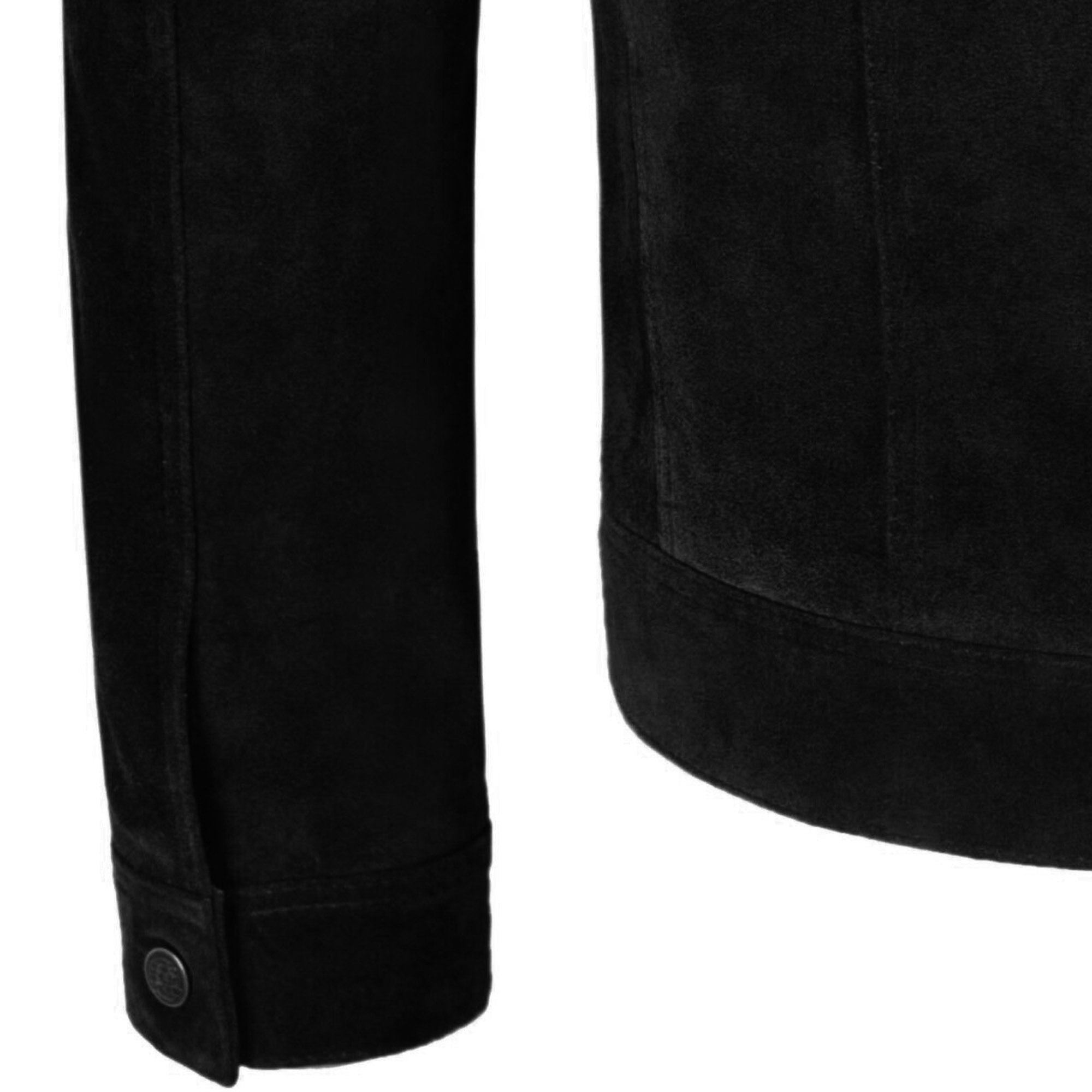 Black Suede Trucker Jacket Men