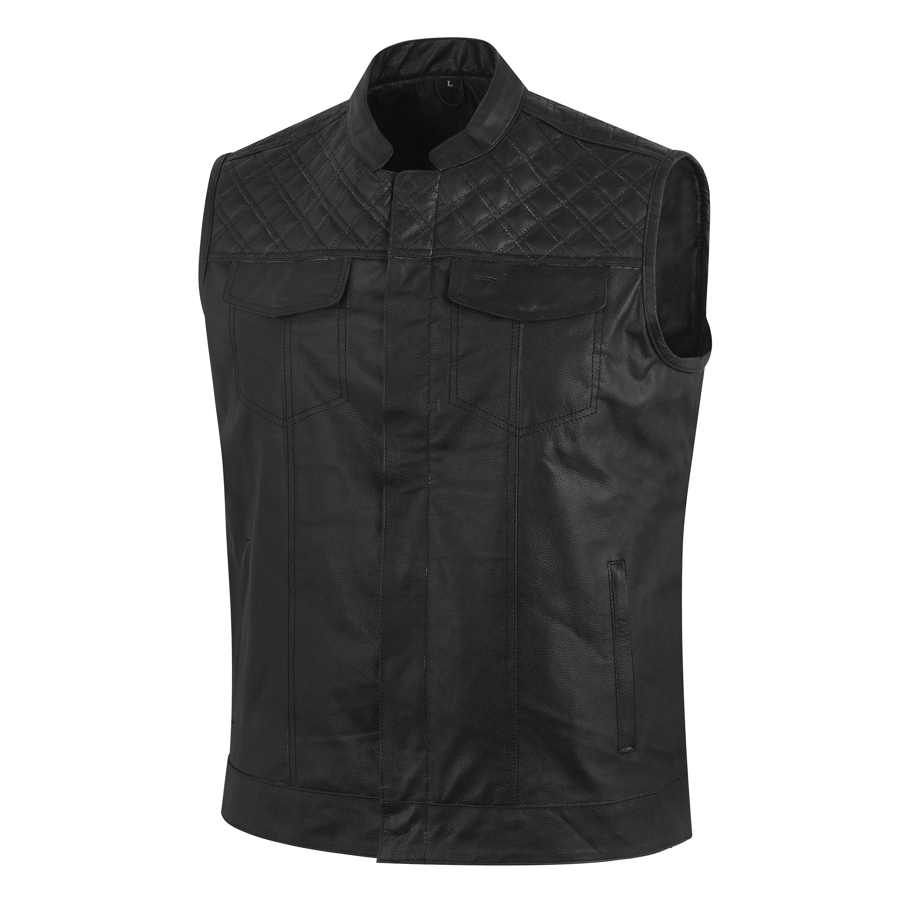 Classic Black Leather Vest