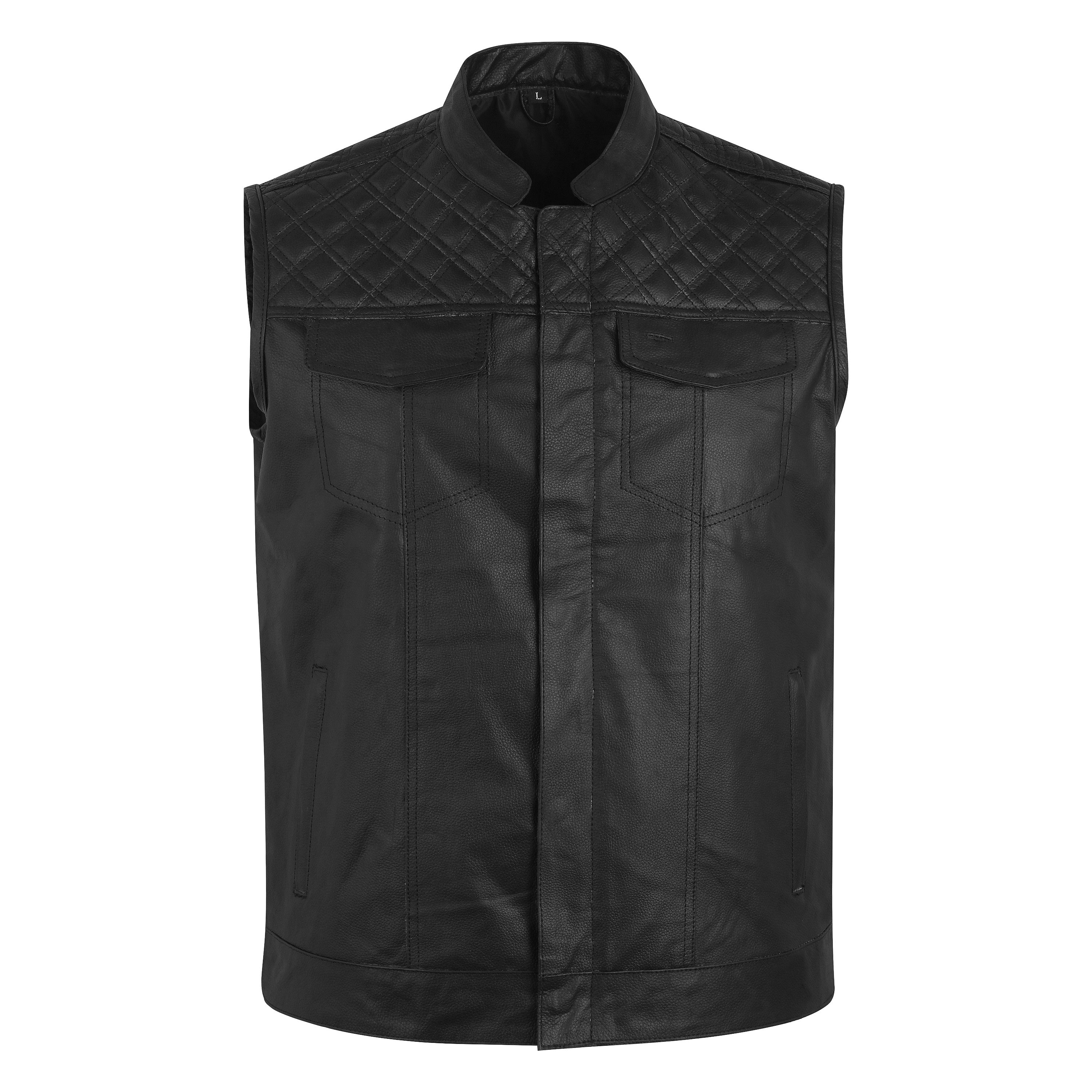 Classic Black Leather Vest