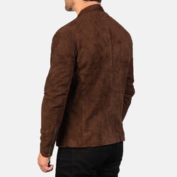 Dark Brown Suede Leather Jacket for Men