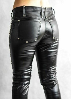 Streetsmart Studded Black Leather Pants