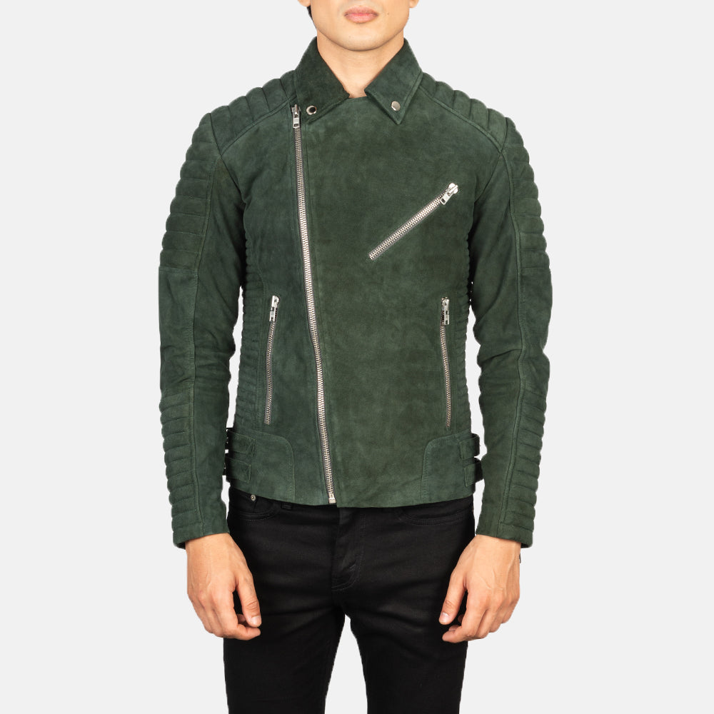 Green Suede Fashion Leather for Men