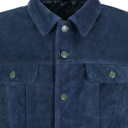 Classic Blue Suede Trucker Jacket