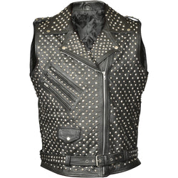 Black Studded Leather Vest