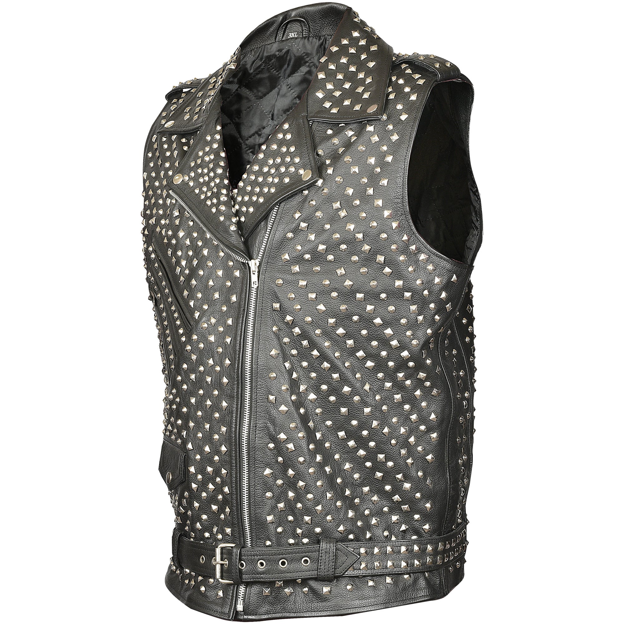 Black Studded Leather Vest