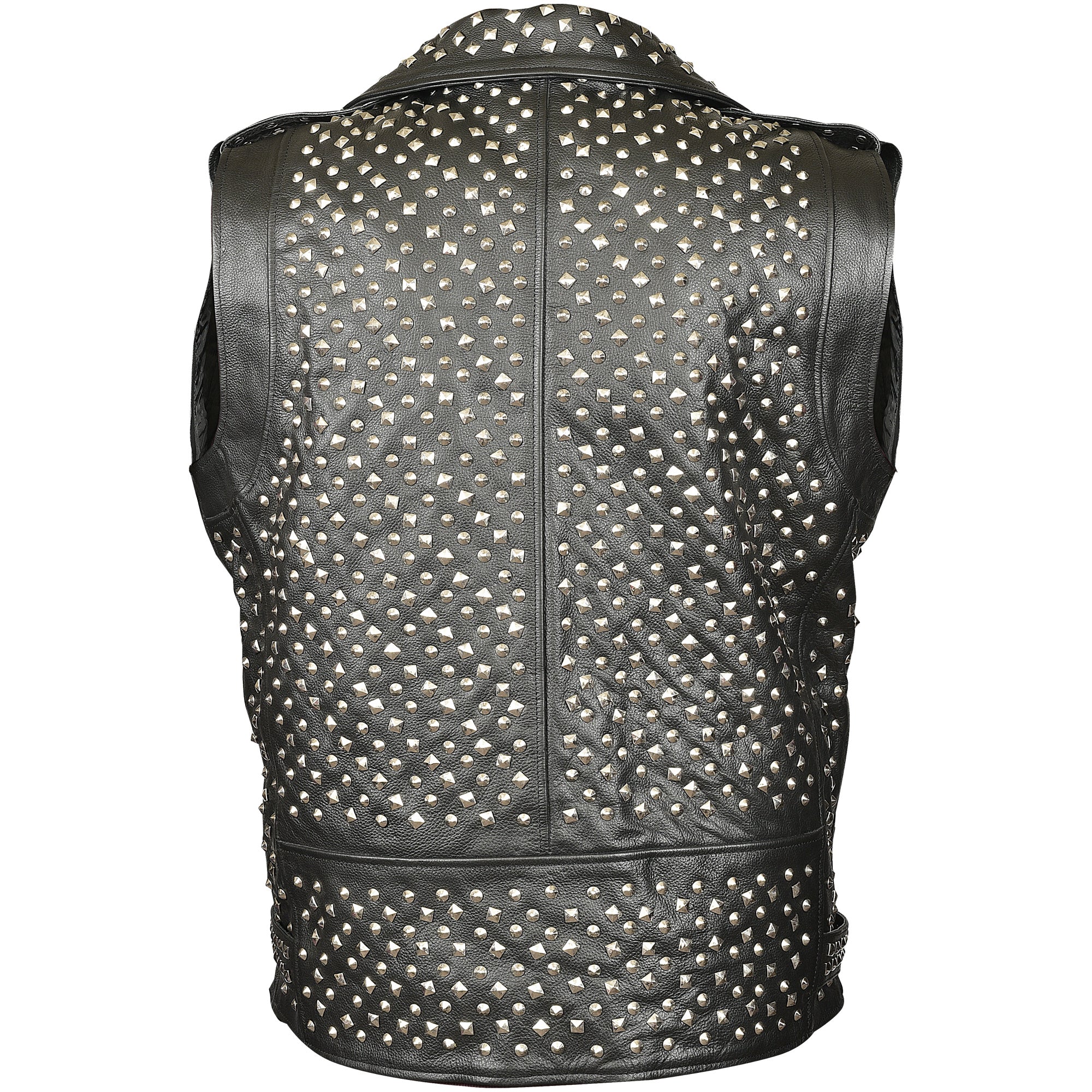 Black Studded Leather Vest