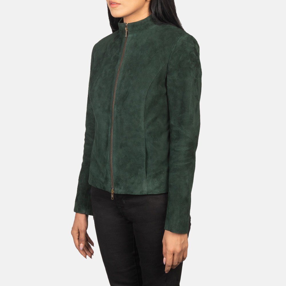 Olive Green Suede Jacket Women