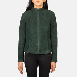 Olive Green Suede Jacket Women