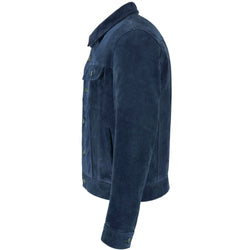 Classic Blue Suede Trucker Jacket