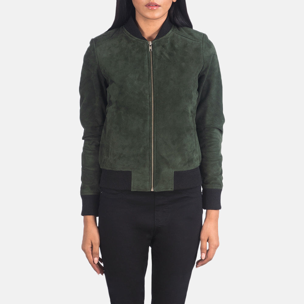 Olive Green Bomber Jacket for Women