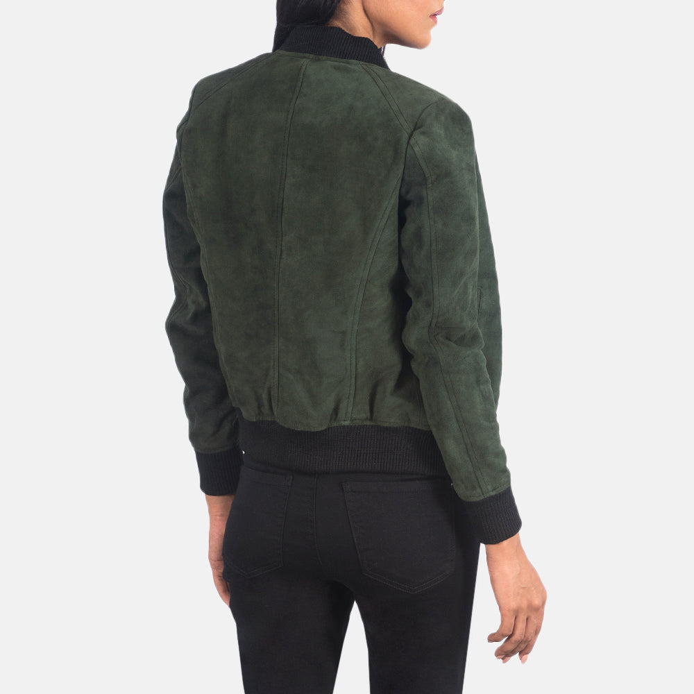 Olive Green Bomber Jacket for Women