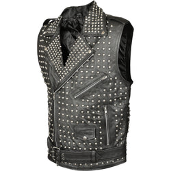 Diamond Studded Leather Vest