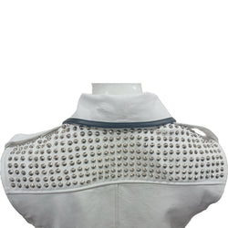 Studded White Leather Vest