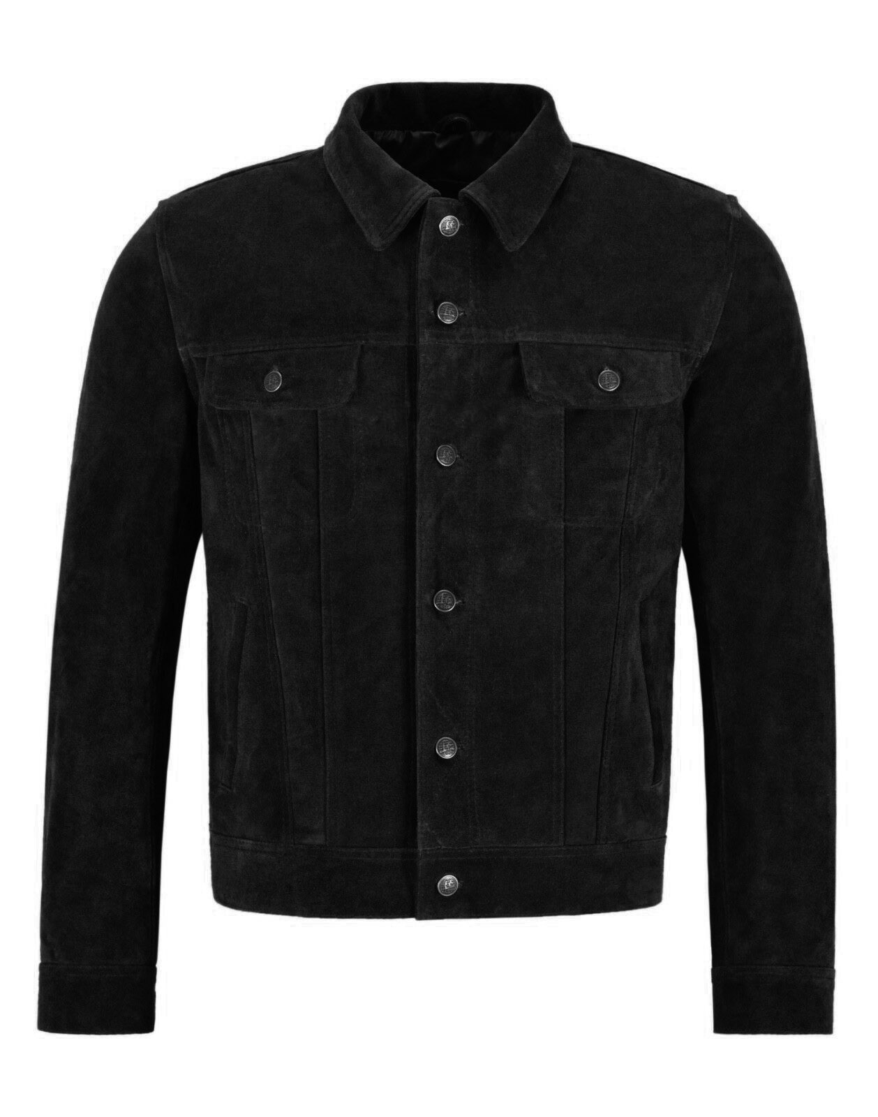 Black Suede Trucker Jacket Men