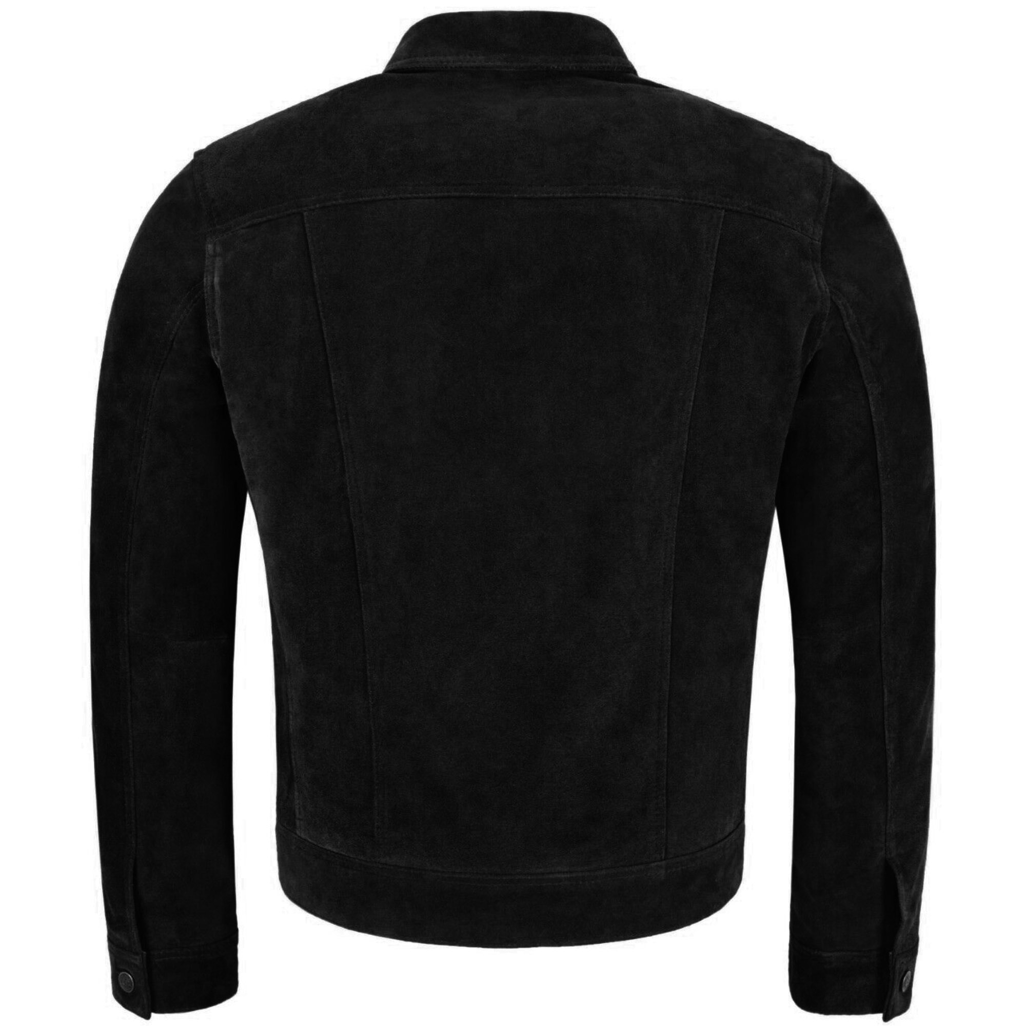 Black Suede Trucker Jacket Men