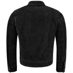 Black Suede Trucker Jacket Men