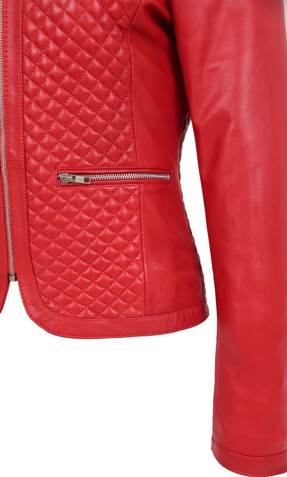 Red Leather Jacket for Women