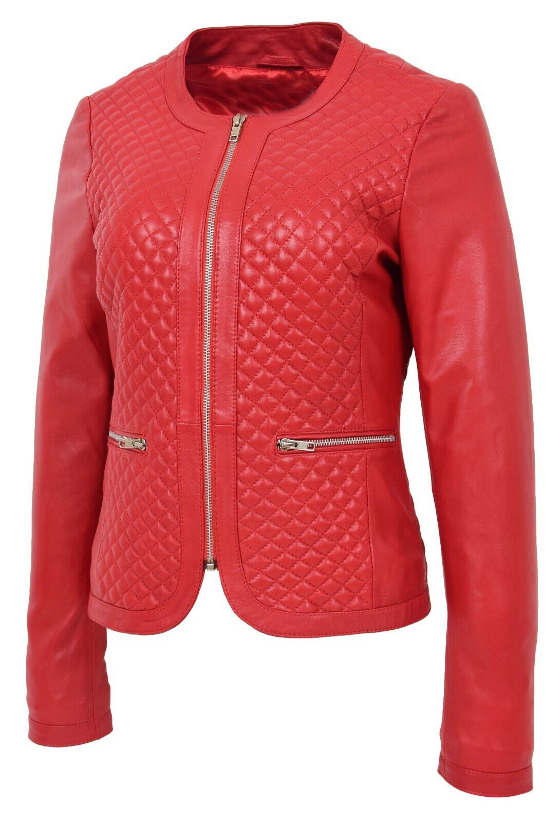 Red Leather Jacket for Women