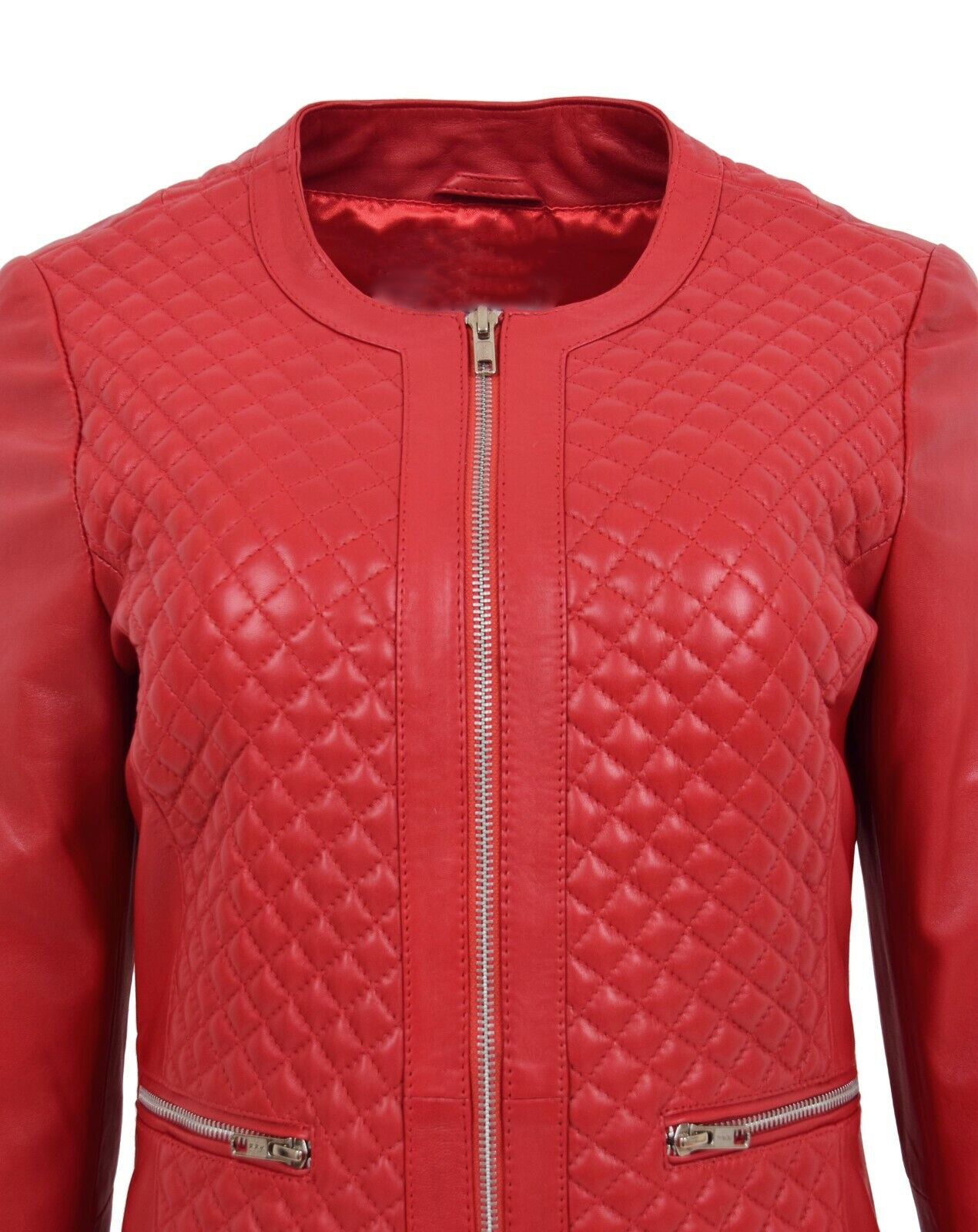 Red Leather Jacket for Women