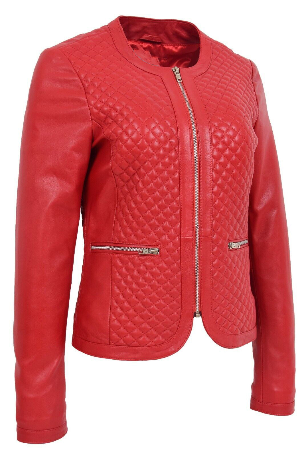 Red Leather Jacket for Women