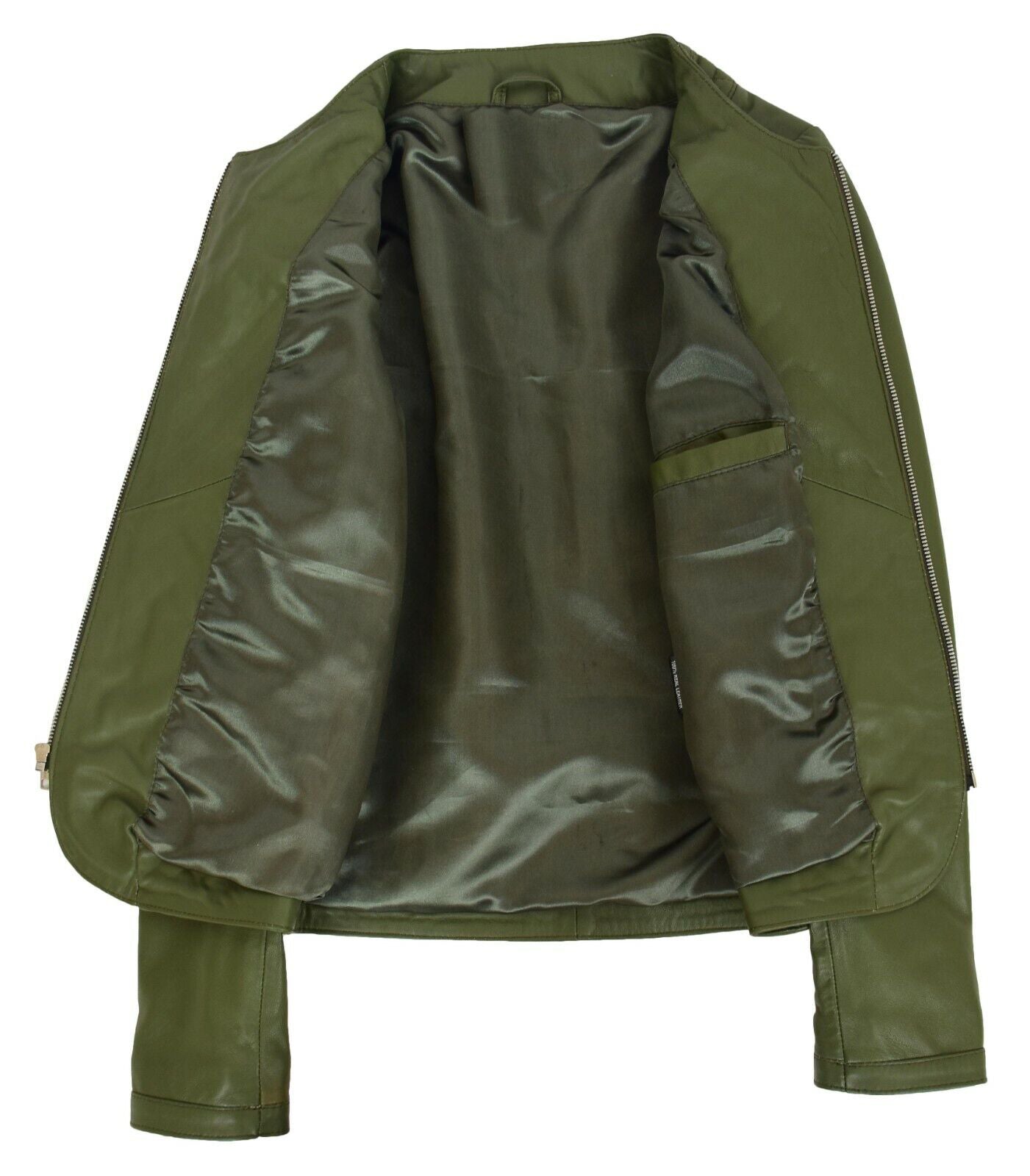 Green Leather Jacket for Women