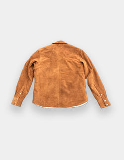 Men's Classic Trucker Dark Brown Suede Leather Jacket Denim Style Western Real Suede Leather Jacket