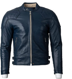 Dark Blue Fashion Leather Jacket