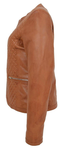 Brown Leather Jacket for Women