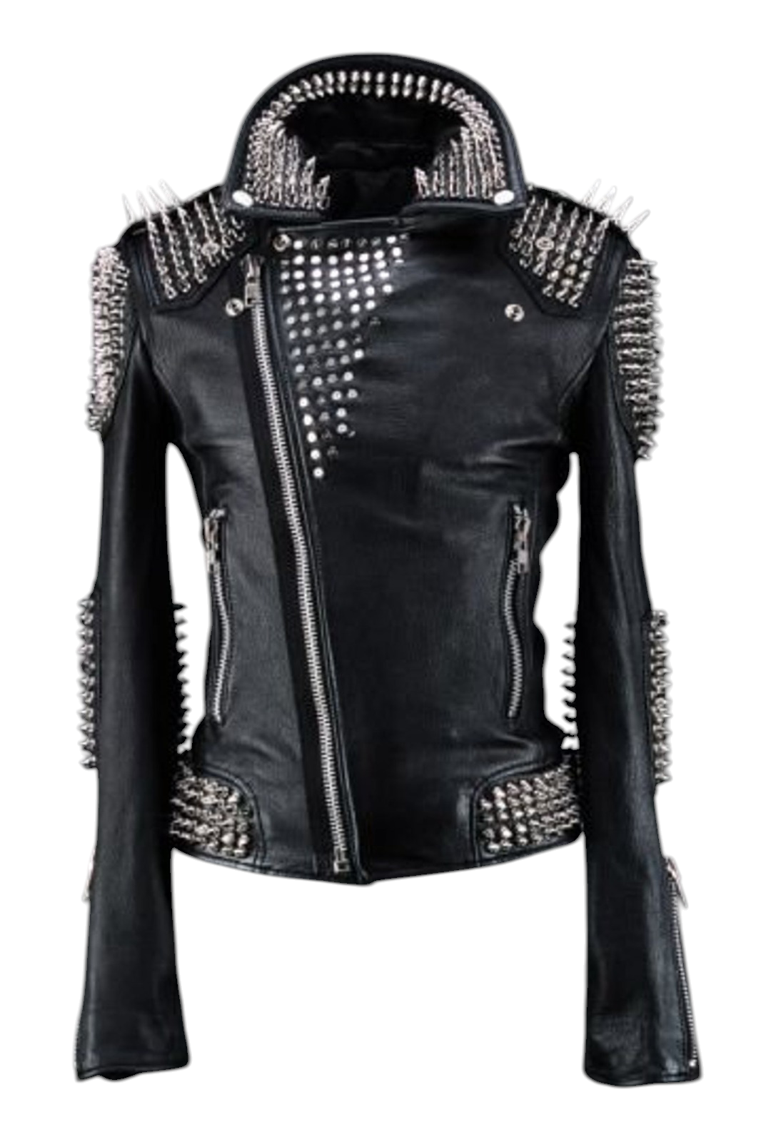 Punk Rock Studded Leather Jacket Women