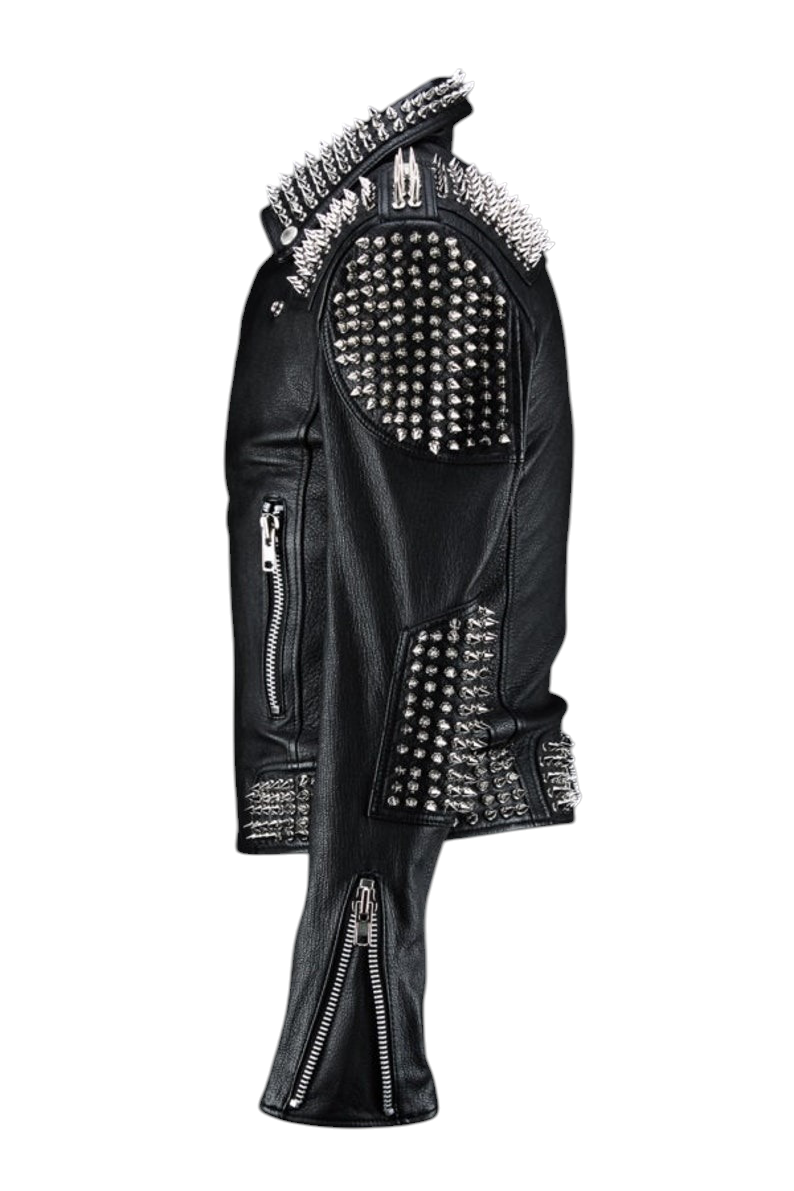 Punk Rock Studded Leather Jacket Women