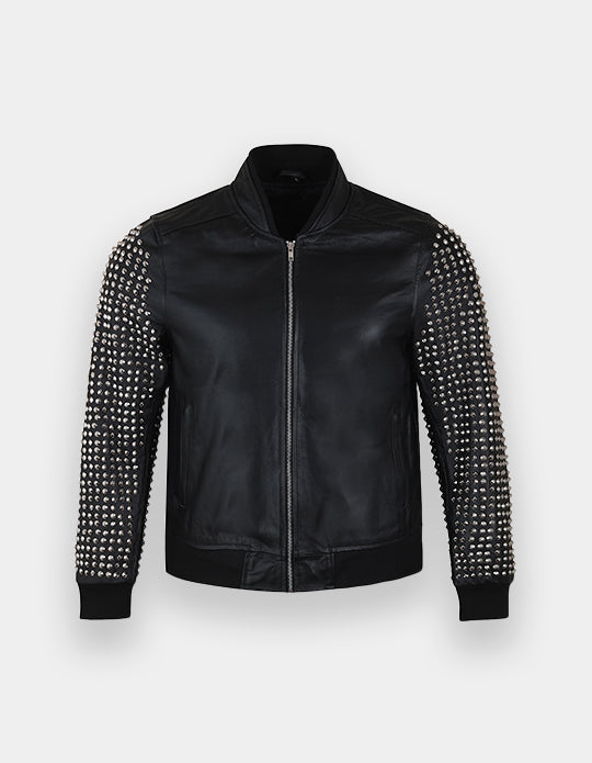 Studded Jacket made with 100 % Genuine Top Quality Cowhide Leather