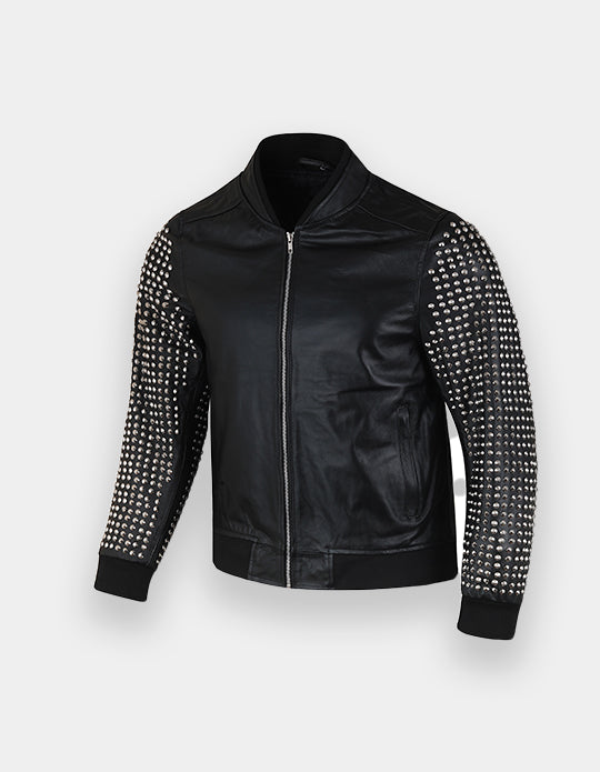 Studded Jacket made with 100 % Genuine Top Quality Cowhide Leather