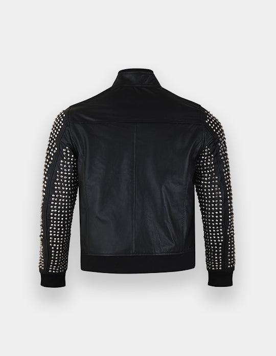 Studded Jacket made with 100 % Genuine Top Quality Cowhide Leather
