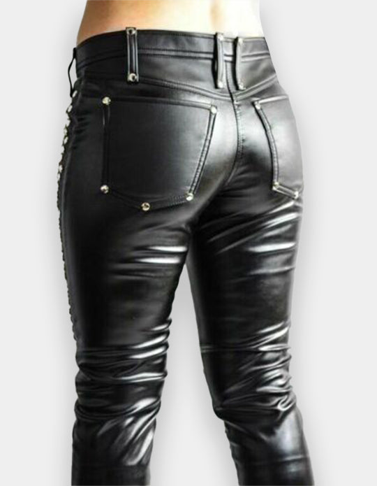 Women Studded Pant - New Women Designer Bespoke Studded Gothic Punk Rock Italian Leather Pants - Punk Studded Pant - Studded Leather Pant