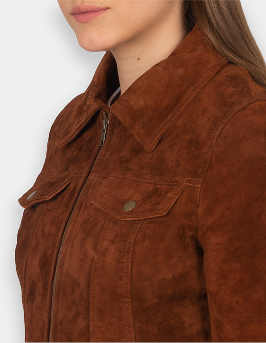 Suede Leather Jacket Handmade Women Suede Jacket Genuine Leather Jacket Biker Jacket Motorcycle Jacket For Women