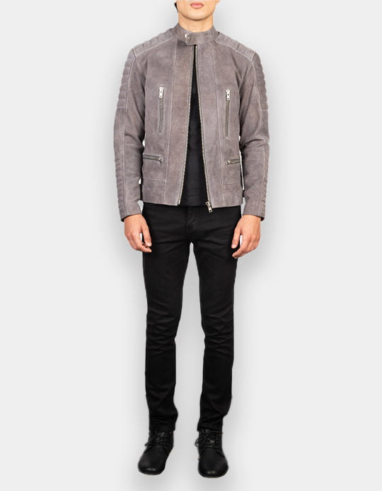 Biker Style Suede Jacket for Men