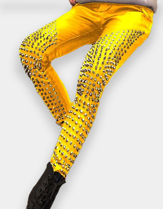 Women Studded Pant - New Women Designer Bespoke Studded Gothic Punk Rock Italian Leather Pants - Biker Leather Pant