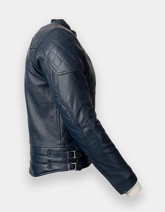 Biker Leather Jacket for Men | Fashion-Style Bomber Jacket Genuine Leather and Zipper Pockets | Trendy Gift for Him.