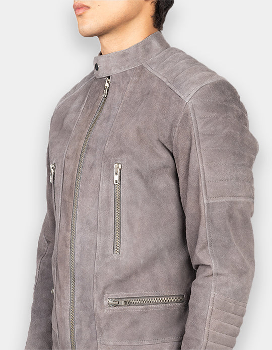 Biker Style Suede Jacket for Men