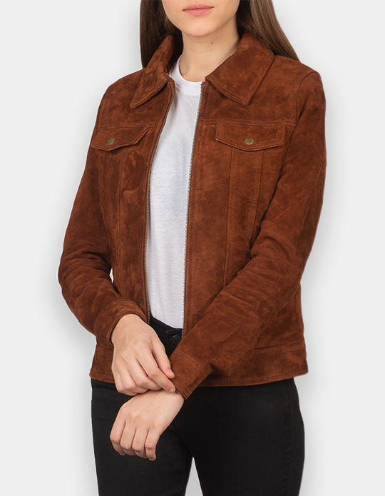 Suede Leather Jacket Handmade Women Suede Jacket Genuine Leather Jacket Biker Jacket Motorcycle Jacket For Women