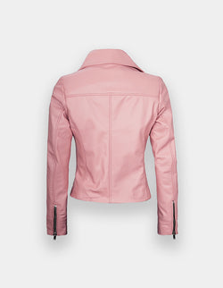 Women's Leather Jacket, New women's Pink leather jacket made of 100% Original lambskin leather