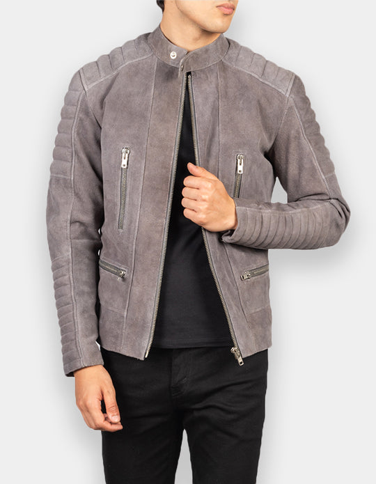 Biker Style Suede Jacket for Men