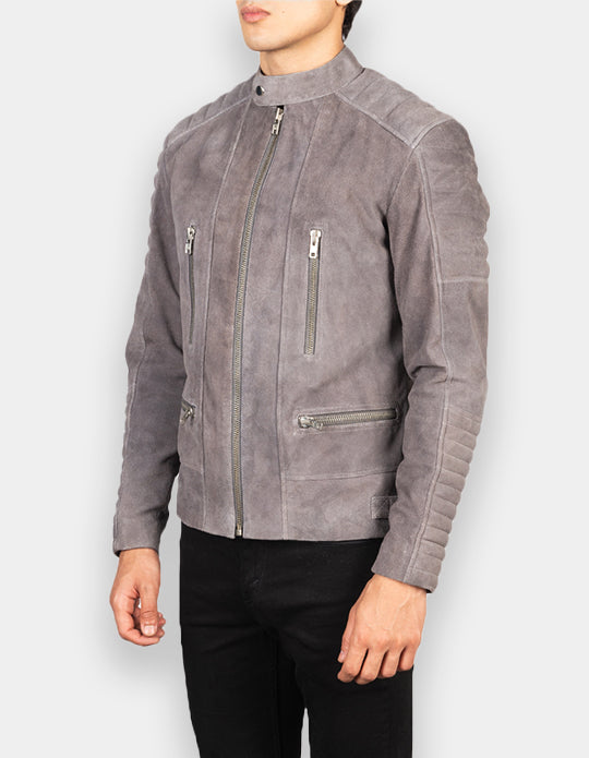 Biker Style Suede Jacket for Men