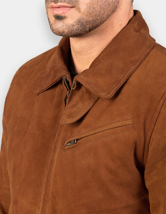 Biker Style Suede Jacket for Men