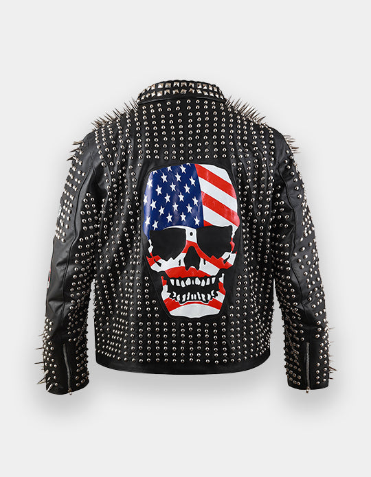 Spiked Steampunk Leather Jacket Men, Dead Kennedy Gothic Brando, Rivets Studded The Adicts Outer Wear, Men Deadly Mosh, Studwork Jacket,