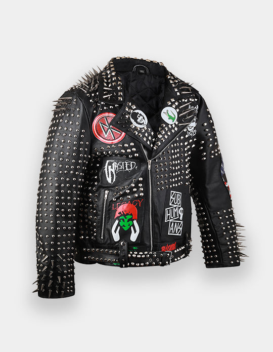 Spiked Steampunk Leather Jacket Men, Dead Kennedy Gothic Brando, Rivets Studded The Adicts Outer Wear, Men Deadly Mosh, Studwork Jacket,